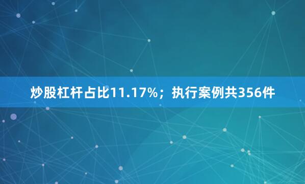 炒股杠杆占比11.17%；执行案例共356件